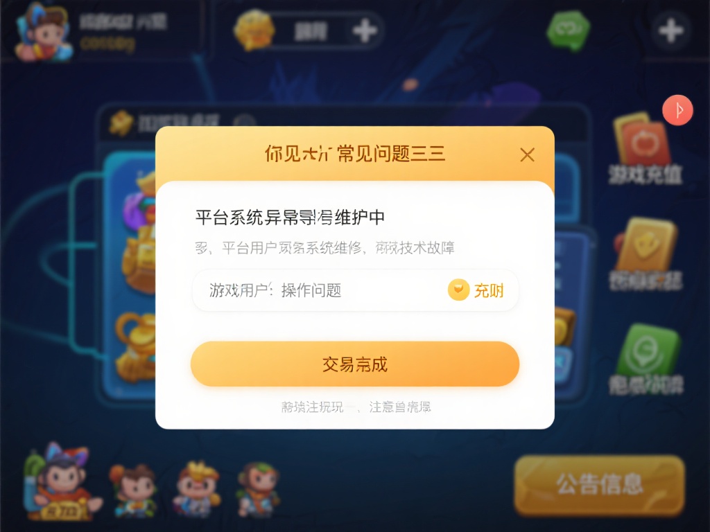 常见原因三：平台系统异常或维护中
游戏充值失败有