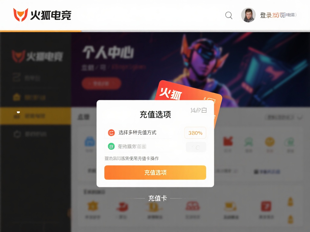 登录后，找到火狐电竞的个人中心，点击“充值选项”。